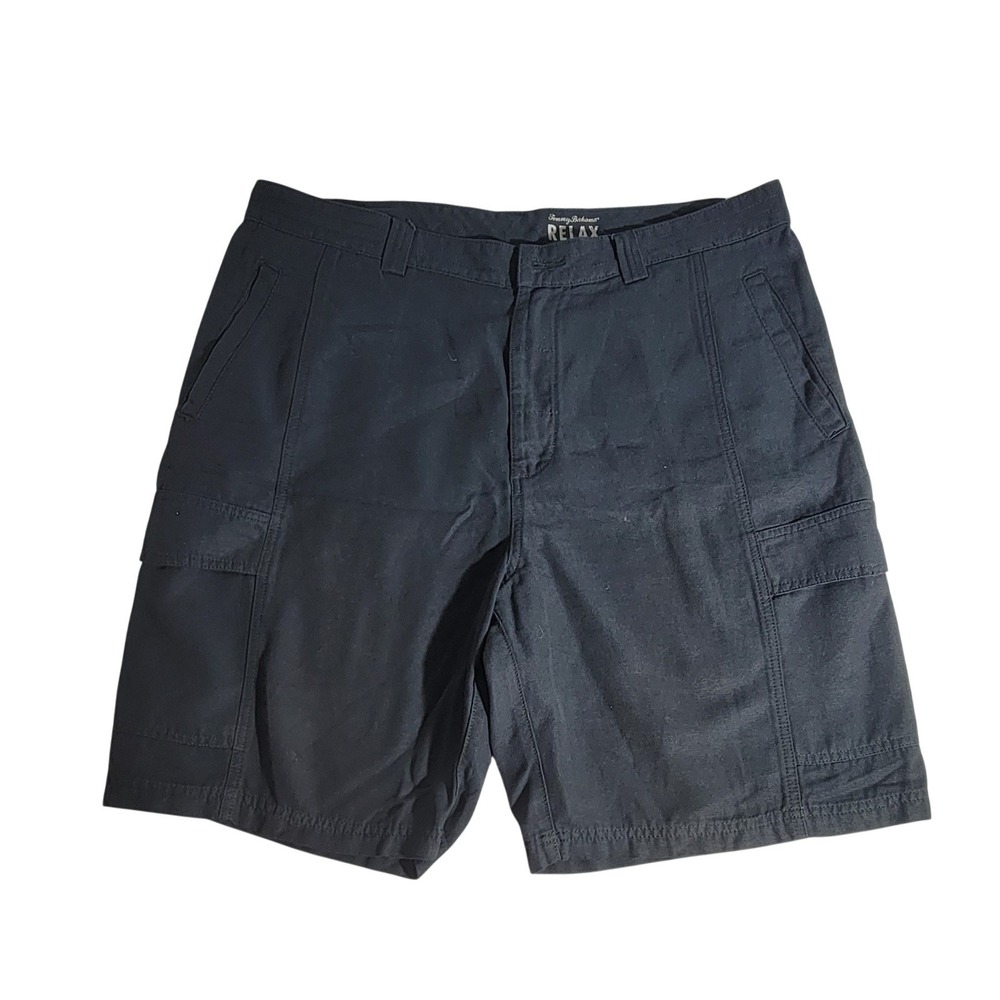 Tommy Bahama Relax Black Cargo Shorts Mens 36 Tencel Cotton Blend